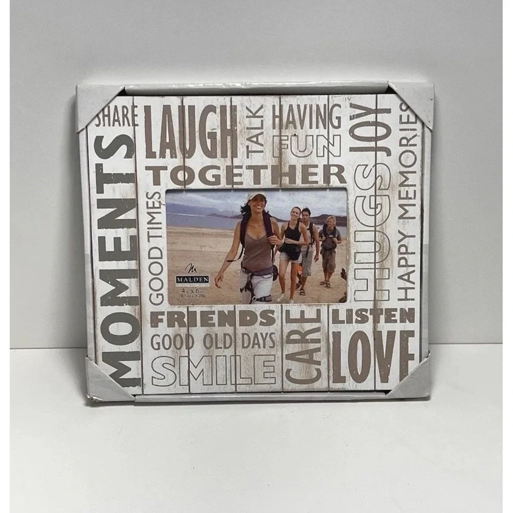 3/$25 Sale! Malden 4x6 Picture Frame New White Distressed Friend Memories Theme
